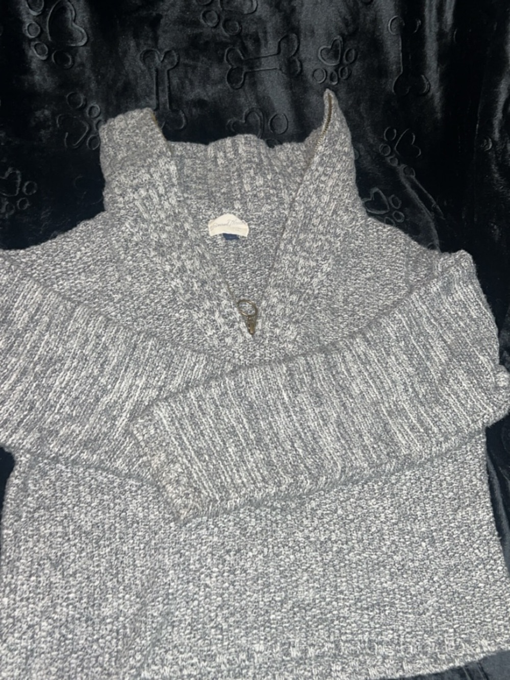 Universal Thread Gray Shawl-Collar Turtleneck Sweater